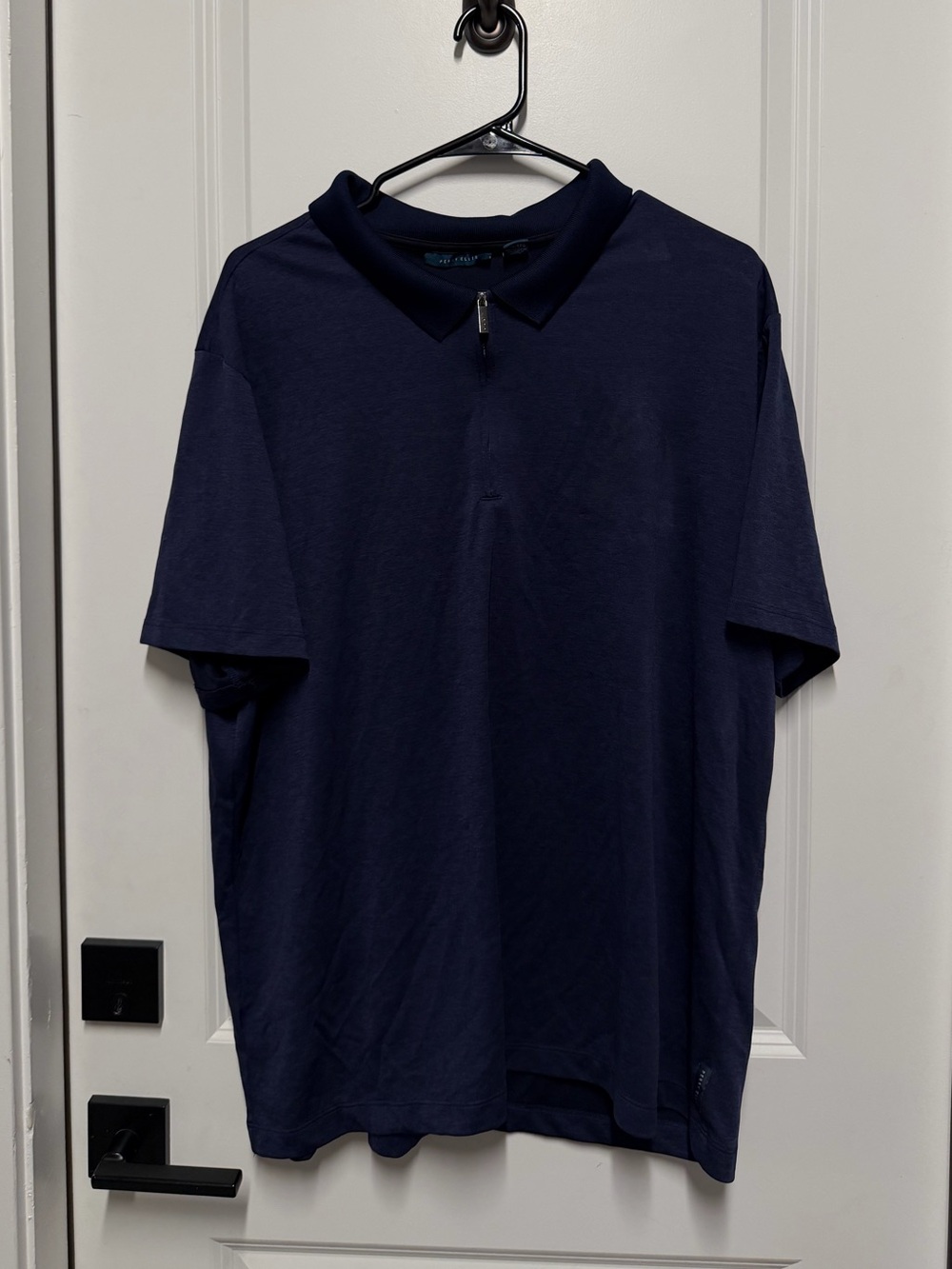 Perry Ellis Men’s Navy Quarter Zip Polo Shirt XXL